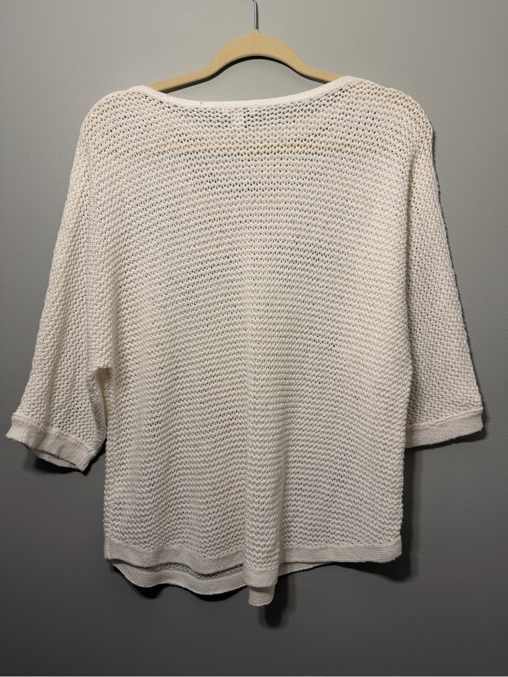 J. Jill Lightweight Open-Weave Sweater in Cream - Picture 4 of 7
